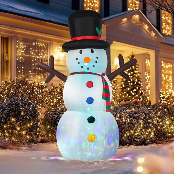 🆕8FT Christmas Inflatable Snowman with Colorful Button Outdoor Decoration - Picture 3 of 9